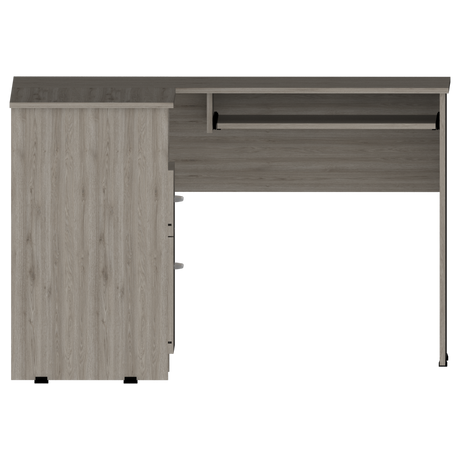 Escritorio Esquinero Mix Ceniza 120.1x77.2cm con Dos Cajones - ESCRITORIOS | Bylmo