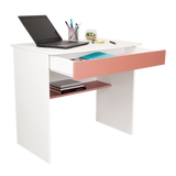 Escritorio Ohio Blanco y Arupo 80x73cm con Un Cajón - ESCRITORIOS | Bylmo