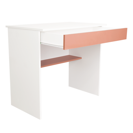 Escritorio Ohio Blanco y Arupo 80x73cm con Un Cajón - ESCRITORIOS | Bylmo