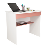 Escritorio Ohio Blanco y Arupo 80x73cm con Un Cajón - ESCRITORIOS | Bylmo