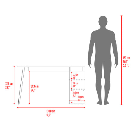 Escritorio Esquinero Singapur Duna y Blanco 130x72.5cm sin Cajones - ESCRITORIOS | Bylmo