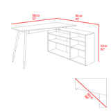 Escritorio Esquinero Singapur Duna y Blanco 130x72.5cm sin Cajones - ESCRITORIOS | Bylmo