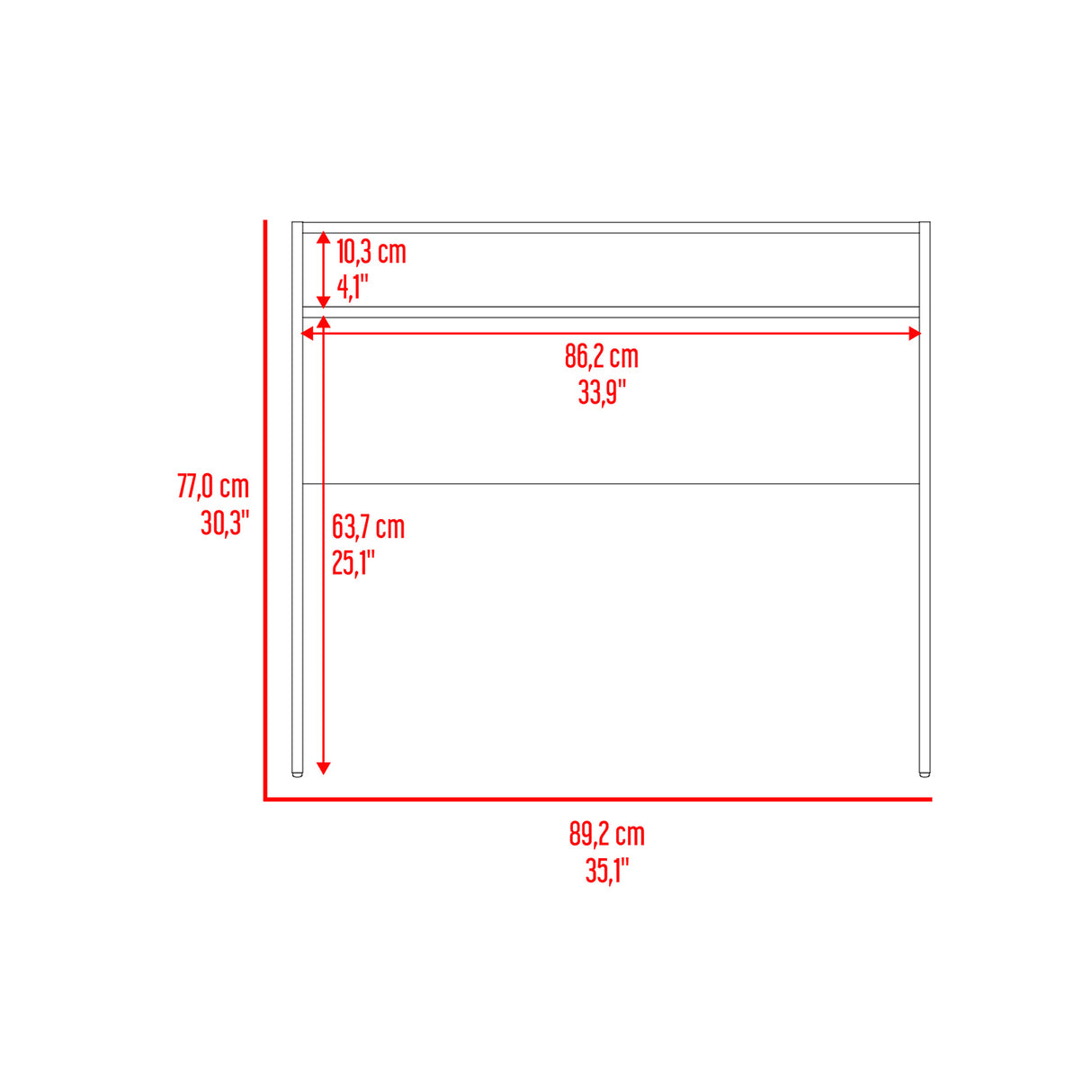 Escritorio Stella Blanco 89.2x77cm sin Cajones - ESCRITORIOS | Bylmo