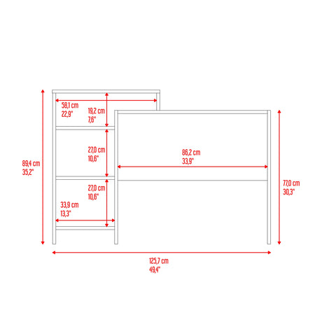 Escritorio con Biblioteca Stella Plus Blanco y Duna 125.7x89.4cm sin Cajones - ESCRITORIOS | Bylmo