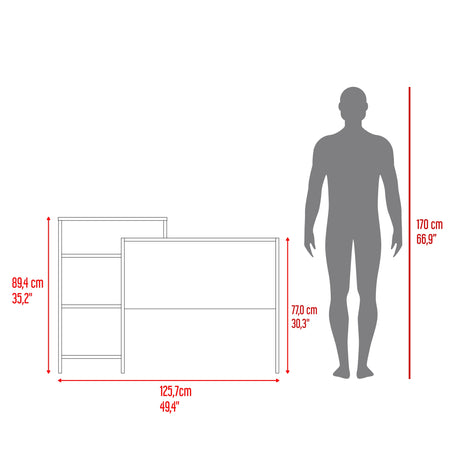 Escritorio con Biblioteca Stella Plus Blanco y Duna 125.7x89.4cm sin Cajones - ESCRITORIOS | Bylmo