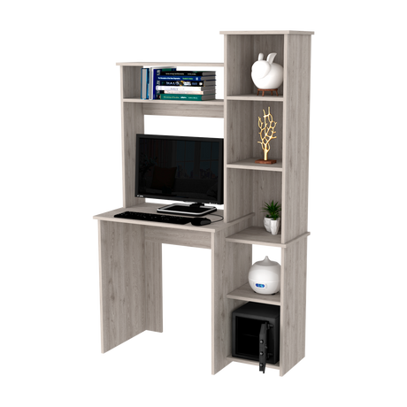 Escritorio con Biblioteca Versalles Ceniza 98.5x162.5cm sin Cajones - ESCRITORIOS | Bylmo