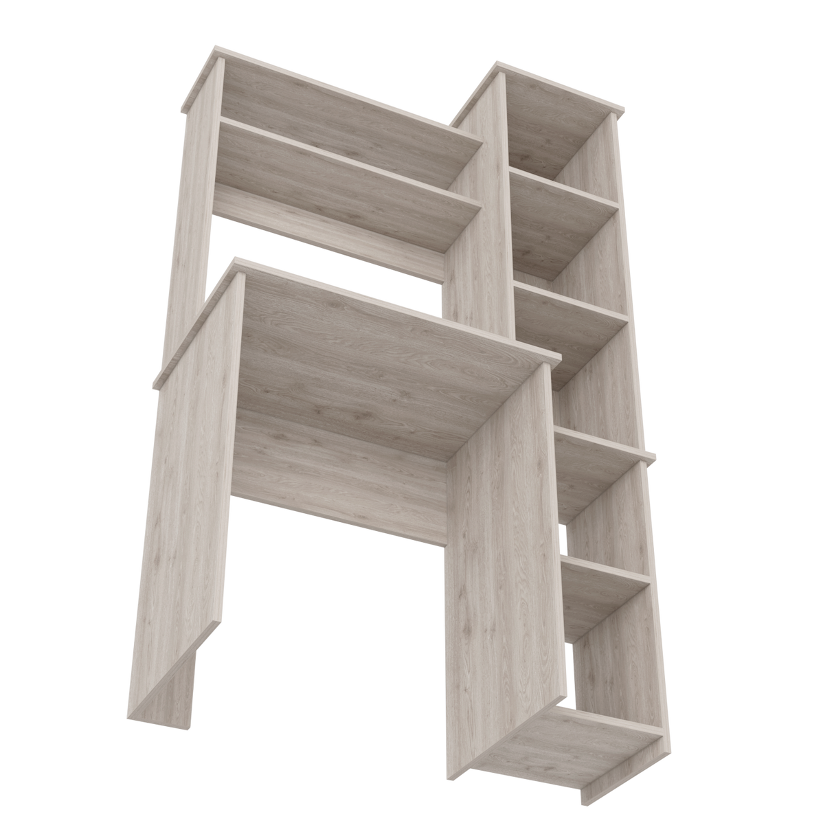 Escritorio con Biblioteca Versalles Ceniza 98.5x162.5cm sin Cajones - ESCRITORIOS | Bylmo