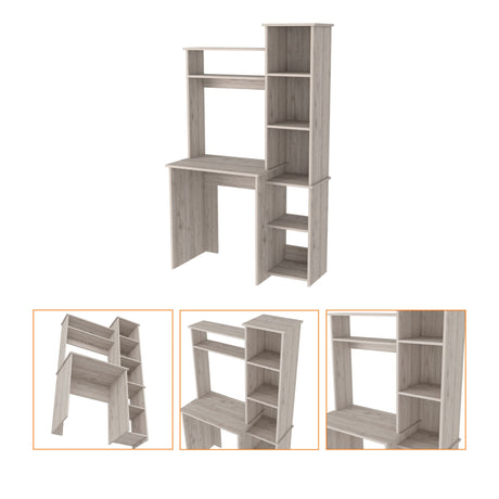 Escritorio con Biblioteca Versalles Ceniza 98.5x162.5cm sin Cajones - ESCRITORIOS | Bylmo