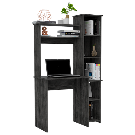 Escritorio con Biblioteca Versalles Roble Gris 98.5x162.5cm sin Cajones - ESCRITORIOS | Bylmo