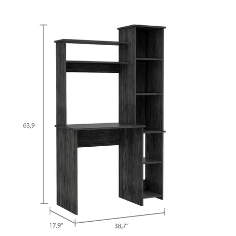 Escritorio con Biblioteca Versalles Roble Gris 98.5x162.5cm sin Cajones - ESCRITORIOS | Bylmo