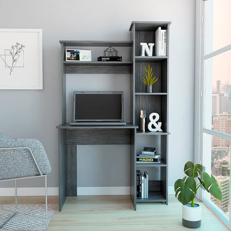 Escritorio con Biblioteca Versalles Roble Gris 98.5x162.5cm sin Cajones - ESCRITORIOS | Bylmo