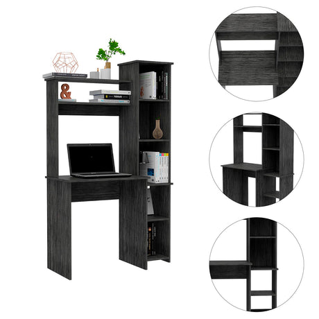 Escritorio con Biblioteca Versalles Roble Gris 98.5x162.5cm sin Cajones - ESCRITORIOS | Bylmo