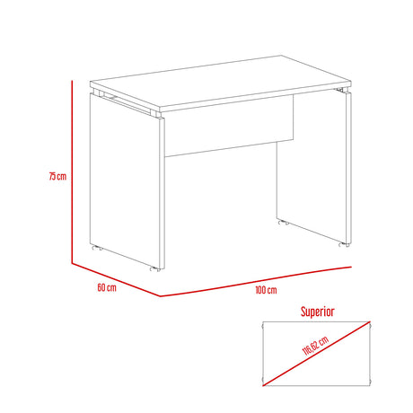 Escritorio Home Wengue y Coñac 100x75cm sin Cajones - ESCRITORIOS | Bylmo