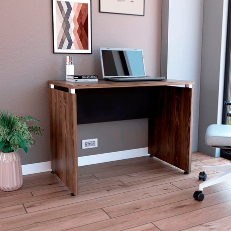 Escritorio Home Wengue y Coñac 100x75cm sin Cajones - ESCRITORIOS | Bylmo