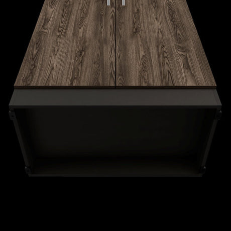 Biblioteca Rectangular Home Coñac y Wengue 80x161.4cm con Cuatro Compartimientos y Dos Puertas - BIBLIOTECAS Y ESTANTERIAS | Bylmo