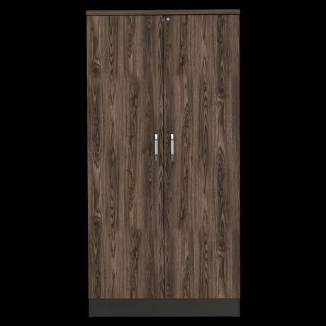 Biblioteca Rectangular Home Coñac y Wengue 80x161.4cm con Cuatro Compartimientos y Dos Puertas - BIBLIOTECAS Y ESTANTERIAS | Bylmo