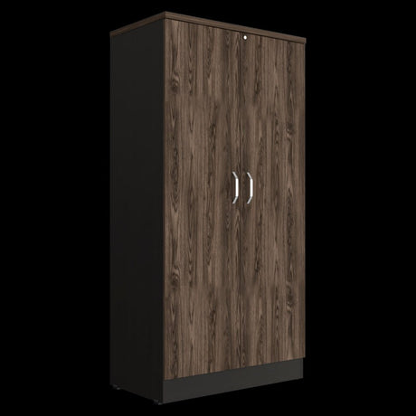 Biblioteca Rectangular Home Coñac y Wengue 80x161.4cm con Cuatro Compartimientos y Dos Puertas - BIBLIOTECAS Y ESTANTERIAS | Bylmo