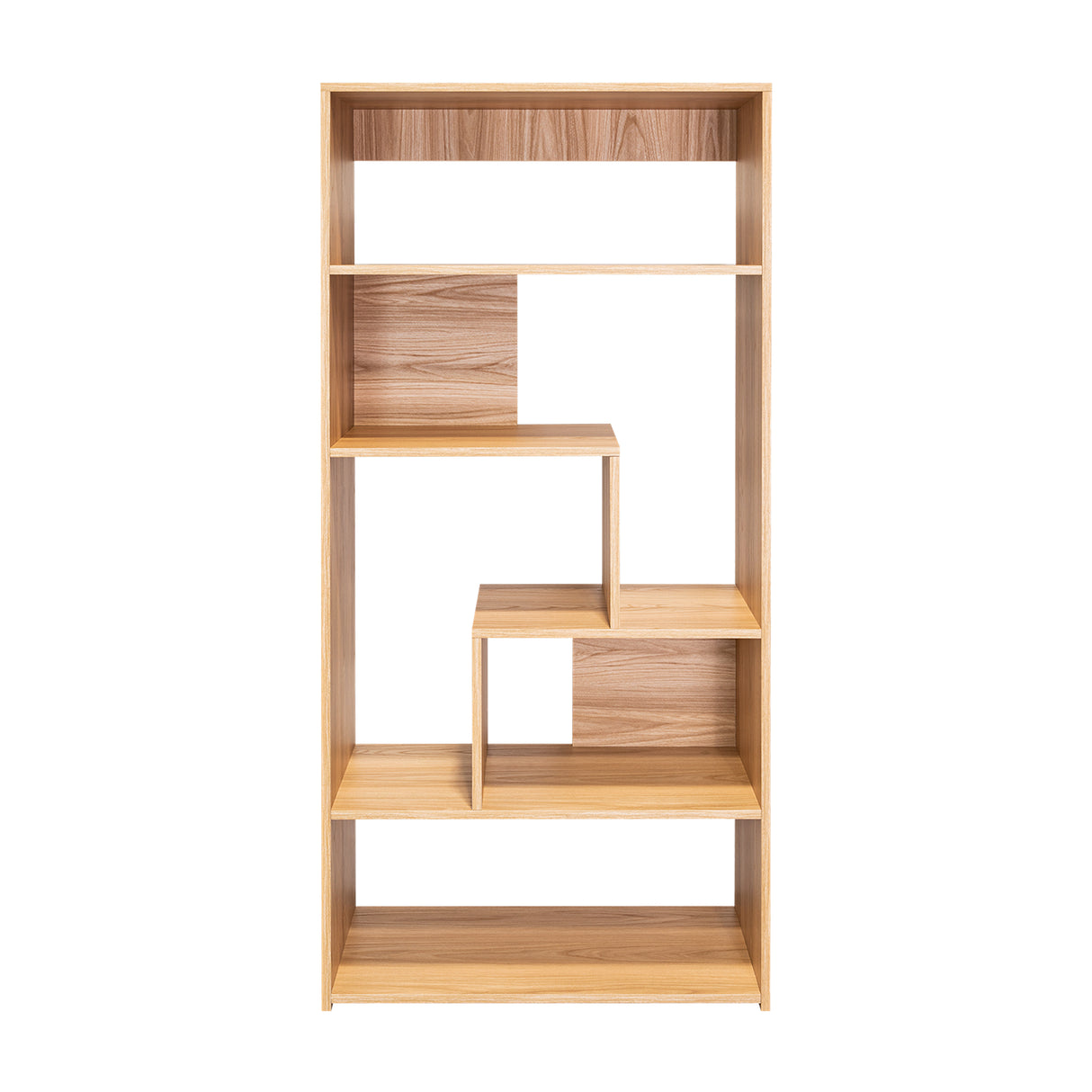 Biblioteca Asimétrica Lous Fresno Europeo 73x161cm Con Siete Compartimientos - BIBLIOTECAS Y ESTANTERIAS | Bylmo