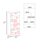 Biblioteca Asimétrica Lous Fresno Europeo 73x161cm Con Siete Compartimientos - BIBLIOTECAS Y ESTANTERIAS | Bylmo