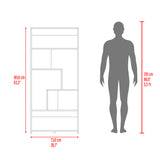 Biblioteca Asimétrica Lous Fresno Europeo 73x161cm Con Siete Compartimientos - BIBLIOTECAS Y ESTANTERIAS | Bylmo