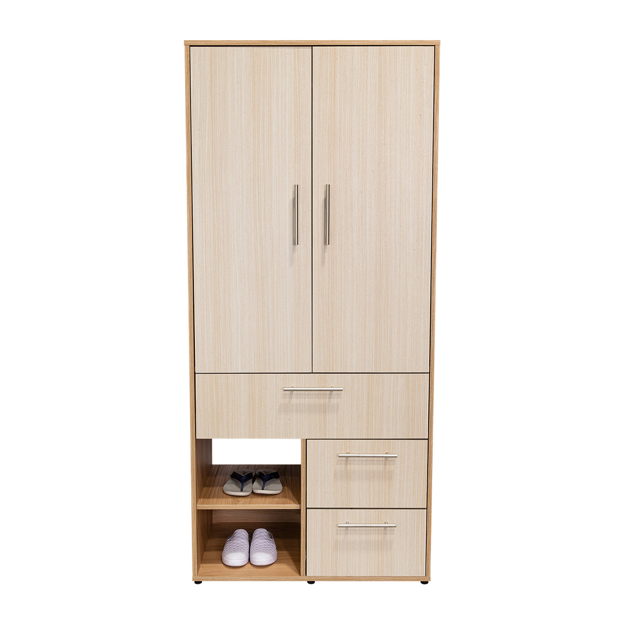 Closet Sevilla Fresno Europeo Mallado 80x180cm Con Tres Cajones y Cinco Compartimientos - CLOSETS | Bylmo