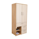 Closet Sevilla Fresno Europeo Mallado 80x180cm Con Tres Cajones y Cinco Compartimientos - CLOSETS | Bylmo