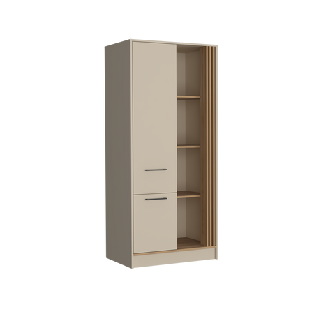 Closet Vance Capri y Fresno Europeo 80x180cm Con Un Cajón y Seis Compartimientos - CLOSETS | Bylmo