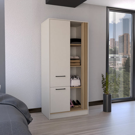 Closet Vance Capri y Fresno Europeo 80x180cm Con Un Cajón y Seis Compartimientos - CLOSETS | Bylmo