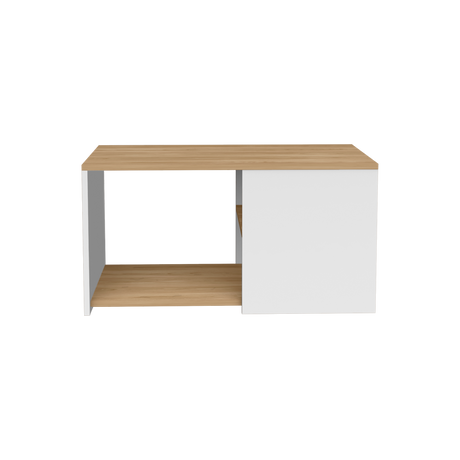 Mesa de Centro Adele Blanco y Fresno 80.1x42.1cm Rectangular con Compartimientos - MESAS DE CENTRO | Bylmo