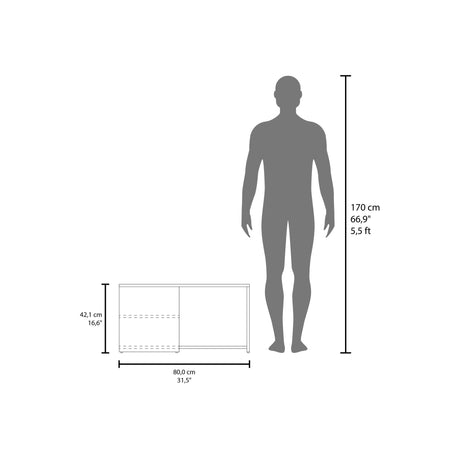 Mesa de Centro Adele Blanco y Fresno 80.1x42.1cm Rectangular con Compartimientos - MESAS DE CENTRO | Bylmo