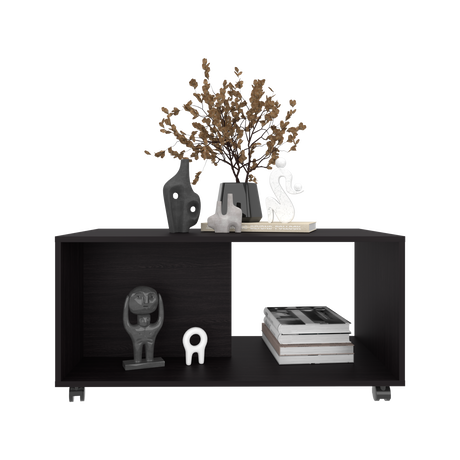 Mesa de Centro Patrick Wengue 92x45.1cm Rectangular con Compartimientos y con De Ruedas - MESAS DE CENTRO | Bylmo