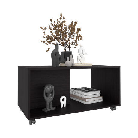Mesa de Centro Patrick Wengue 92x45.1cm Rectangular con Compartimientos y con De Ruedas - MESAS DE CENTRO | Bylmo