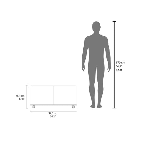 Mesa de Centro Patrick Wengue 92x45.1cm Rectangular con Compartimientos y con De Ruedas - MESAS DE CENTRO | Bylmo