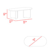 Mesa de Centro Ted Fresno Europeo 120.2x42.2cm Ovalado - MESAS DE CENTRO | Bylmo