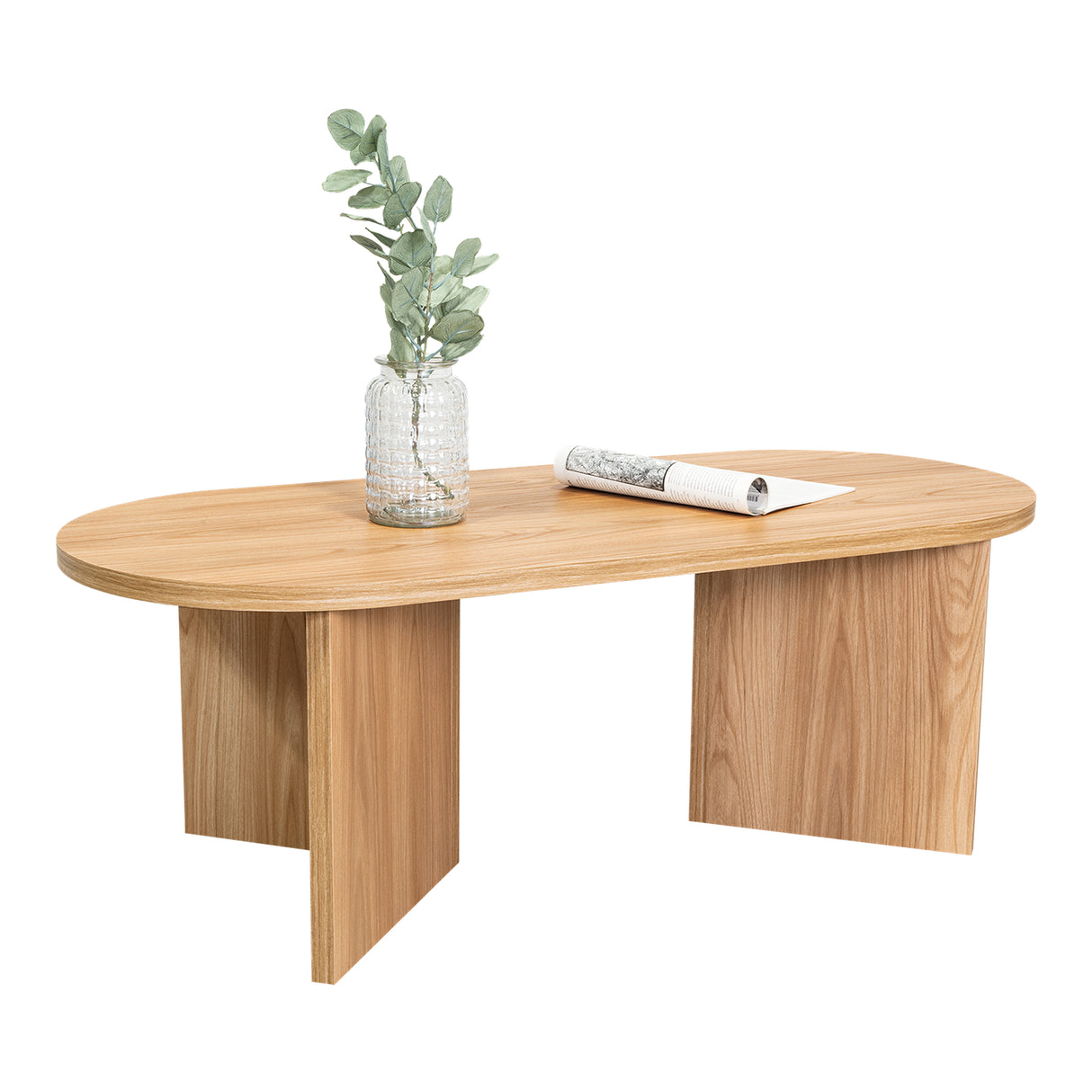 Mesa de Centro Ted Fresno Europeo 120.2x42.2cm Ovalado - MESAS DE CENTRO | Bylmo