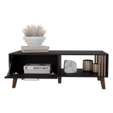 Mesa de Centro Vance Wengue y Fresno Europeo 120x43cm Rectangular con Compartimientos y con Patas - MESAS DE CENTRO | Bylmo