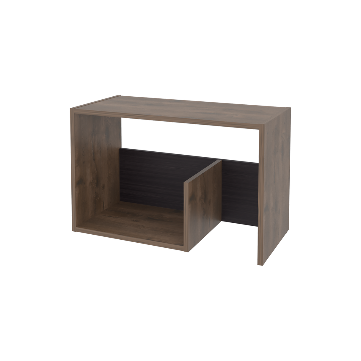 Mesa Auxiliar Everett Bellota y Wengue 39.8x63.4cm Rectangular con Dos Compartimientos - MESAS AUXILIARES | Bylmo