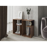 Mesa Auxiliar Everett Bellota y Wengue 39.8x63.4cm Rectangular con Dos Compartimientos - MESAS AUXILIARES | Bylmo