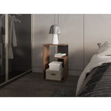 Mesa Auxiliar Everett Bellota y Wengue 39.8x63.4cm Rectangular con Dos Compartimientos - MESAS AUXILIARES | Bylmo