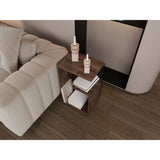 Mesa Auxiliar Everett Bellota y Wengue 39.8x63.4cm Rectangular con Dos Compartimientos - MESAS AUXILIARES | Bylmo