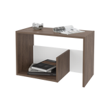 Mesa Auxiliar Everett Coñac y Blanco 39.8x63.4cm Rectangular con Dos Compartimientos - MESAS AUXILIARES | Bylmo