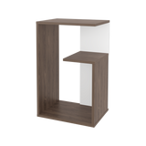 Mesa Auxiliar Everett Coñac y Blanco 39.8x63.4cm Rectangular con Dos Compartimientos - MESAS AUXILIARES | Bylmo