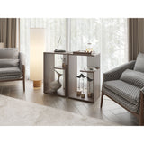 Mesa Auxiliar Everett Coñac y Blanco 39.8x63.4cm Rectangular con Dos Compartimientos - MESAS AUXILIARES | Bylmo