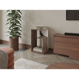 Mesa Auxiliar Everett Coñac y Blanco 39.8x63.4cm Rectangular con Dos Compartimientos - MESAS AUXILIARES | Bylmo