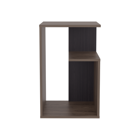 Mesa Auxiliar Everett Coñac y Wengue 39.8x63.4cm Rectangular con Dos Compartimientos - MESAS AUXILIARES | Bylmo