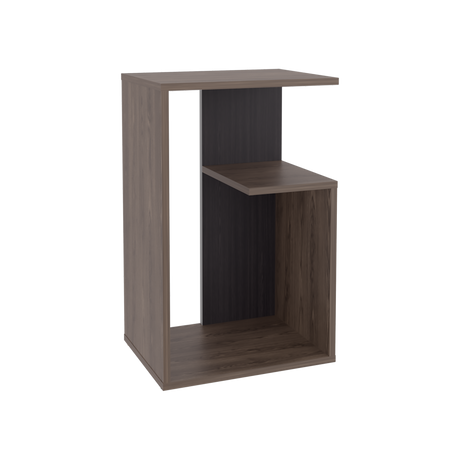 Mesa Auxiliar Everett Coñac y Wengue 39.8x63.4cm Rectangular con Dos Compartimientos - MESAS AUXILIARES | Bylmo