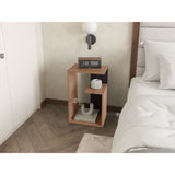 Mesa Auxiliar Everett Miel y Wengue 39.8x63.4cm Rectangular con Dos Compartimientos - MESAS AUXILIARES | Bylmo