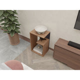 Mesa Auxiliar Everett Miel y Wengue 39.8x63.4cm Rectangular con Dos Compartimientos - MESAS AUXILIARES | Bylmo