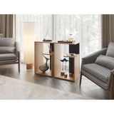 Mesa Auxiliar Everett Miel y Wengue 39.8x63.4cm Rectangular con Dos Compartimientos - MESAS AUXILIARES | Bylmo