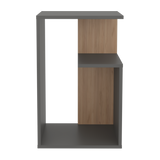 Mesa Auxiliar Everett Plomo y Fresno Europeo 39.8x63.4cm Rectangular con Dos Compartimientos - MESAS AUXILIARES | Bylmo